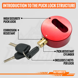 AUTOBOTS Puck <span class=keywords><strong>Lock</strong></span> Nouveauté 72mm Alliage d'aluminium Anti-vol <span class=keywords><strong>pour</strong></span> <span class=keywords><strong>remorque</strong></span> Pièces de <span class=keywords><strong>remorque</strong></span> Accessoires Anti-rouille Verrou à disque de hockey - Product Image 2
