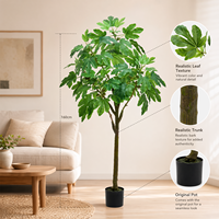 Arbre de figuier artificiel réaliste avec pot en plastique, plante d'intérieur sans arrosage, fournisseur de décoration écologique pour la maison
