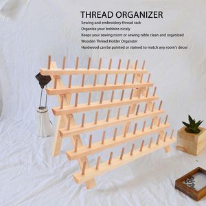 Tressage Cheveux Rack 60 Bobines Mur Monté Décoration Couture Titulaire En Bois Porte-<span class=keywords><strong>Fil</strong></span> - Product Image 5