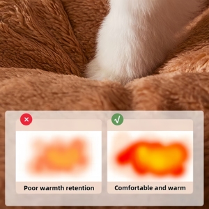 Pet Warm <b>Tent</b> Nest Rabbit Plush Crystal Velvet Looped Fleece Lining Multi-layer Solid Luxury Modern Anti-Slip Easy Clean - Product Image 6