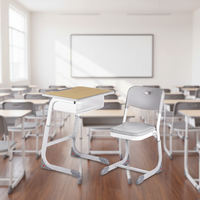 Livraison rapide, mobilier de salle de classe universitaire, table d'étude pour adultes, bureau et chaise réglables pour un seul étudiant, pour l'école