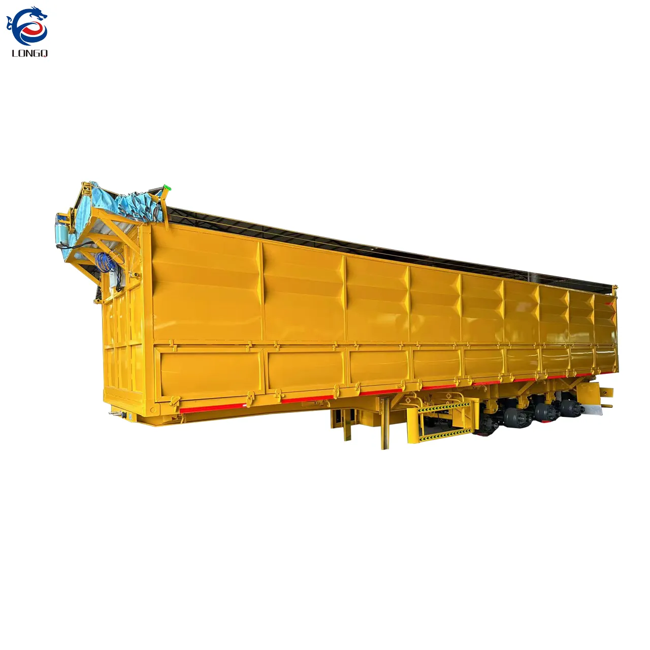 3 axle 4 axle 60 cubic meter side dump tipper trailer with drawbar side tipper road train dump trailer