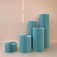 Ensemble de présentoirs cylindriques en papier plissé multicolores, support de table à dessert réutilisable pour mariages, fêtes et séances photo