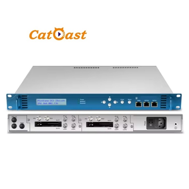 Professional 4 in 1 IRD Receiver with DVBS/DVBS2/DVBT/DVBC to IP/ASI Conversion 4 CAM Slots Supports VOD