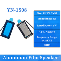 OEM ROHS1508 15x8mm Micro Waterproof Speaker 8Ohm1W Mini Speaker Acoustic element Accessories for Voice Broadcasting Customize