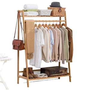 Organisateur de chaussures <span class=keywords><strong>en</strong></span> bambou bien organisé, design robuste à quatre niveaux, étagère de rangement, étagère supérieure, porte-boissons - Product Image 5