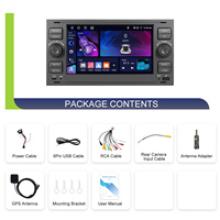 Podofo Android 7 pouces 4 + 64 Go autoradio stéréo pour Ford Transit/ Focus/Galaxy/Mondeo CarPlay Android Auto WiFi type-c