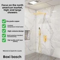 Ensemble de douche mural dissimulé en acier inoxydable de style américain de 10 pouces avec douchette à main et robinet d'équilibrage de pression pour hôtel