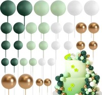 Vente en Gros 32 Pièces Boules en Fausse Mousse Colorées Décorations de Gâteaux pour Noël Anniversaire Baby Shower Thème Fête Topper de Gâteau