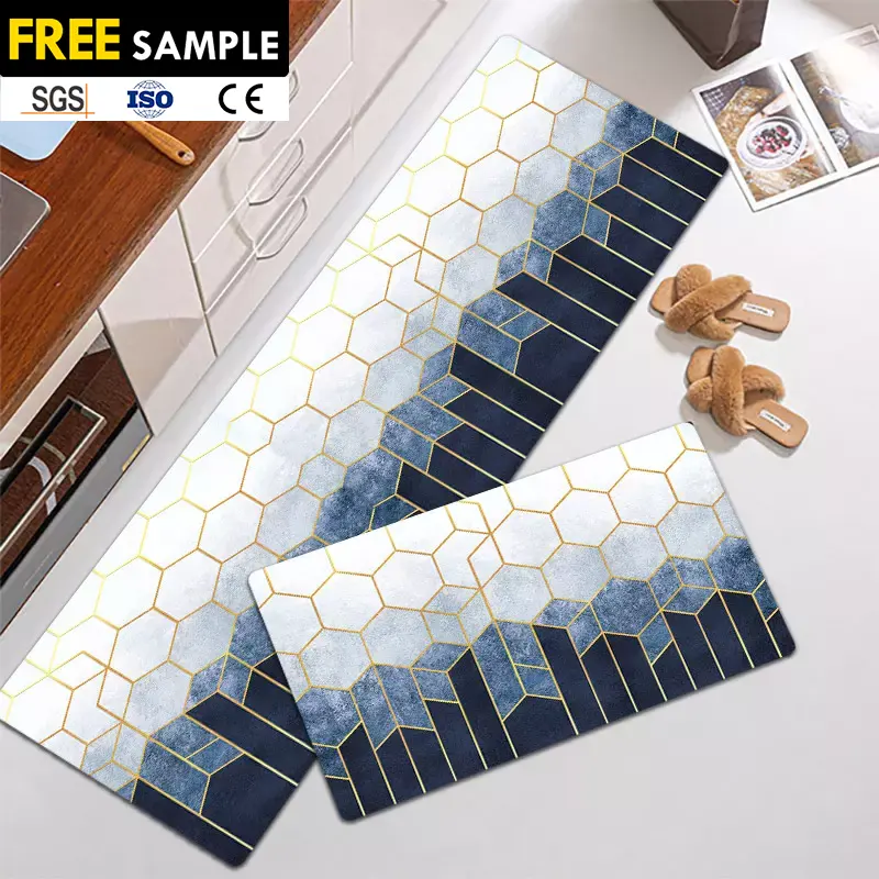 Nordic Ins Kitchen Sink Carpet Floor Mat Waterproof And Oil-proof Anti-slip Drying PVC Leather Mat