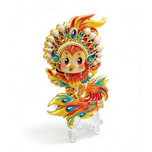 Imanes Decorativos para Refrigerador con Diseño de Fénix al Estilo de la Ópera China, Hechos a Mano en Metal Duradero, con Acabado Pintado, Recuerdos Culturales Tradicionales - Product Image 1