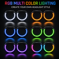Anneaux LED universels en forme de C de 2,5 et 3,0 pouces avec contrôle Bluetooth par application, masque de protection pour lentilles de projecteur