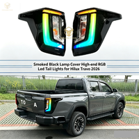 Kit de conversion pour pick-up : Systèmes d'éclairage, feux de voiture, couvercles de lampes fumés noirs, feux arrière LED RGB haut de gamme pour Hilux Travo 2026