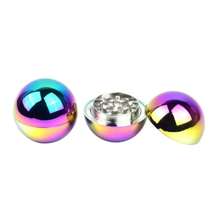 3 Schichten 50mm Regenbogen Farbe Creative Ball Grinder Gewürzmühle Metall Kräuter mühle Rauch zubehör