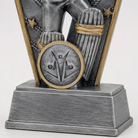 Trophée de cricket de luxe en résine avec base en résine, finition argent et or antique, 15,0 cm, récompense pour championnat de cricket