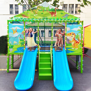 Trampolín Musical para Niños con Toboganes Dobles, Luces LED, Casa <span class=keywords><strong>de</strong></span> Brinco para Interiores y Exteriores, para Fiestas <span class=keywords><strong>de</strong></span> Cumpleaños Infantiles - Product Image 2