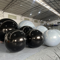 Boules miroir gonflables décoratives de scène extérieure en PVC personnalisées de Noël, grandes, argentées, réfléchissantes