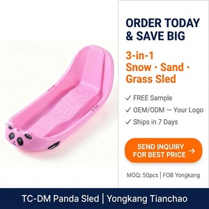 <span class=keywords><strong>Luge</strong></span> pour enfants Panda avec dossier haut et frein latéral, corde de remorquage, en HDPE épais et robuste, capacité 120 kg, <span class=keywords><strong>2</strong></span> <span class=keywords><strong>places</strong></span>, pour neige, sable, herbe, jouet d'hiver - Product Image 6