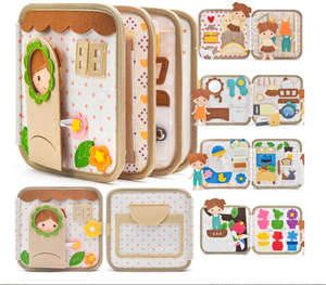 Cadeaux d'anniversaire pour filles <span class=keywords><strong>livre</strong></span> d'activités doux Animal de la forêt Montessori jouets éducatifs pour enfants <span class=keywords><strong>livre</strong></span> silencieux <span class=keywords><strong>en</strong></span> tissu pour garçon fille - Product Image 1