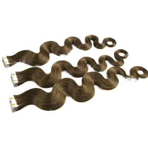 Wholesale Body Wave 2.5 g/piece Chinese Human Hair Extension Seamless Colored Remy Tape In Hair Extensions