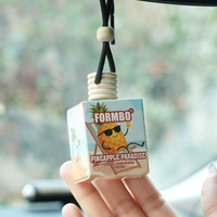 Diffuseur de parfum pour voiture en verre transfrontalier à suspendre, désodorisant, accessoire automobile, ornement parfumé aux fruits frais
