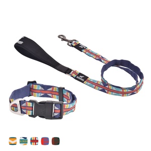 Set Collare e Guinzaglio per Cani BlackDoggy CN in Poliestere con Nastri Jacquard a Righe e Chiusura Rapida - Product Image 5