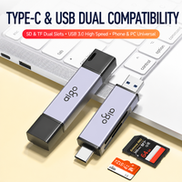 Expédition rapide, lecteur de carte USB C USB 3.0 SD TF en aluminium, plug and play, adaptateur de mémoire OTG pour ordinateur portable, téléphone, MacBook, prêt à être expédié