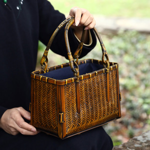 Bolso de Mano Tejido de Bambú, Estilo Japonés, Casual, Ecológico, Unisex, para Uso Doméstico - Product Image 2
