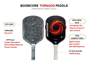 ไม้พายพิคเคิลบอล TORNADO GEN5 BOOMCORE Power Spin All Round ให้สัมผัสนุ่ม จับง่าย ระดับมืออาชีพ สำหรับฝึกซ้อมและแข่งขัน - Product Image 2