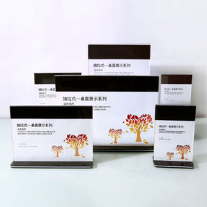 5x7 A4 A5 A6 pemegang tanda akrilik bening dudukan Menu plastik atas meja hitam basis tanda akrilik untuk pernikahan Restoran Promosi ritel - Product Image 2