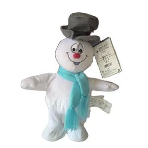 30Cm Promotionele Aangepaste Pluche Kerst Batterij-Operated (Elektrische) Lopen Sneeuwpop Speelgoed Met Geluid