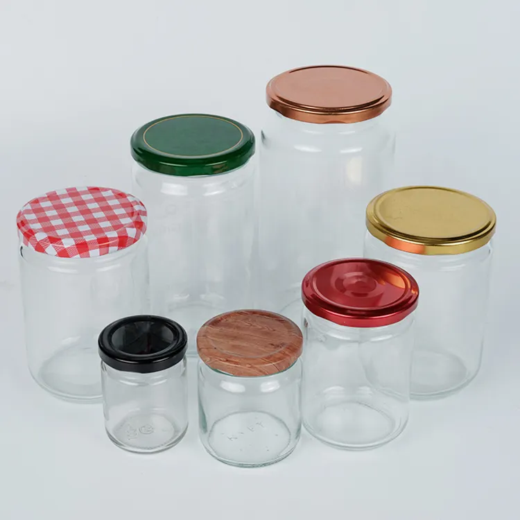 25ml - 1000ml Empty Round Airtight Hermetic Pickle Canned Jam Food Glass Container Storage Jar with Metal Lid