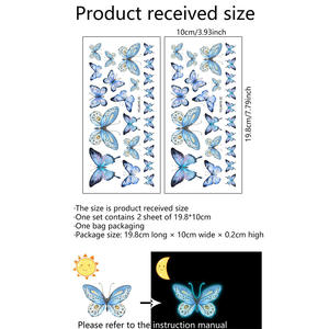Nouvelle lumière nocturne murale autocollante en forme de papillon bleu, autocollant mural en PVC, décoration intérieure pour salon et <span class=keywords><strong>chambre</strong></span> à coucher - Product Image 4