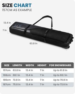 Muestra Gratuita, Fabricación Personalizada, Bolsa de Snowboard Enrollable de Alta Calidad, 203 cm, Poliéster 1680D, Bolsa Doble para Esquís con Ruedas - Product Image 6