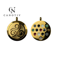 Pendentifs magnétiques nano-énergétiques tendance pour colliers, colliers bio-énergétiques japonais en acier titane doré