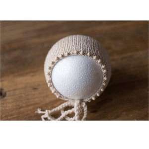 Bonnet perlé pour bébé pleine lune Accessoires de photographie Bonnet tricoté pour bébé Accessoires de vêtements spéciaux studio Sûr et non toxique - Product Image 4