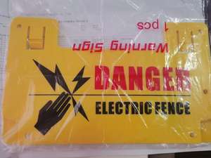 Açık kullanım sarı PP malzeme UV koruma uyarı işareti elektrik çit uyarı işareti kart kullanımı için eskrim tehlike kurulu - Product Image 5