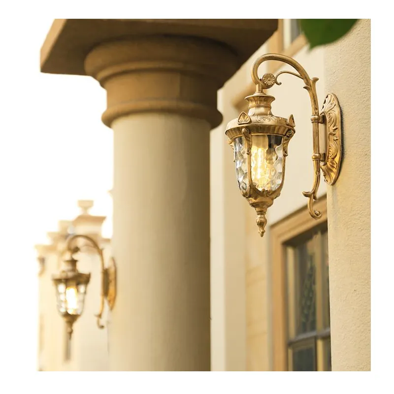 Alta qualità europea stile vintage cortile bronzo impermeabile ip65 classico esterno portico giardino luci da parete