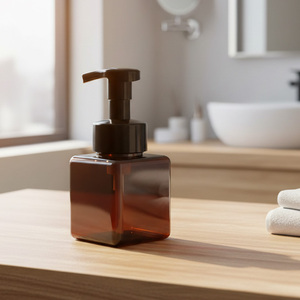 Envases Cosméticos de Plástico Cuadrados Personalizados de 250 ml/450 ml/650 ml, Botellas Negras para Gel de Ducha, Champú y Loción - Product Image 1