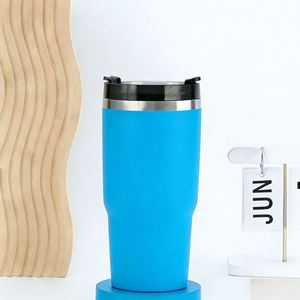 20oz 30oz Travel Car Tumbler Stainless Steel Vacuum Insulated with Lid Straw Non-Slip Bottom <b>Hot</b> Cold <b>Drink</b> - Product Image 2