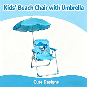 Chaise de plage pour bébé avec parasol, pliable, portable, siège de camping en plein air pour enfants, siège de pique-nique léger, parasol de jardin, chaise de voyage - Product Image 2