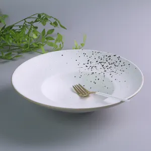 Restaurant Tableware Extra Large Salad Bowl Personalized Porcelain Soup Bowl Deep Soup Ceramic Pasta Plate Wholesale