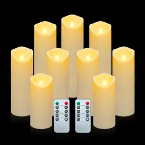 2024 горячая Распродажа, искусственная светодиодная беспламенная блестящая свеча, желтая теплая световая плавающая Светодиодная свеча для свадебных декоративных свечей