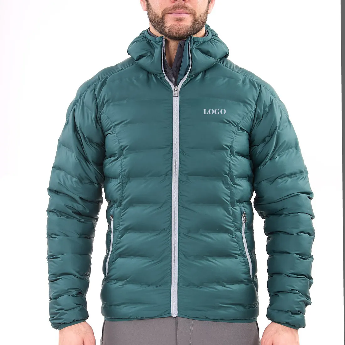 Factory価格入りの冬のジャケット暖かい防水ダウン男とリサイクル繊維