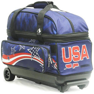 Bowling <b>Bag</b> 2 Balls High Quality OEM Custom <b>Wheel</b> Trolley 2 Four Roller Bowling Balls <b>Bag</b> Tote 2 Ball Roller Bowling <b>Bags</b> - Product Image 3