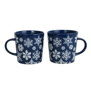 Commercio all'ingrosso classico natale in ceramica tazza di latte su misura per serigrafia con stampa tazza miglior regalo di cervo e neve - Product Image 1