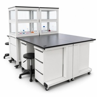 Solution clé en main pour le mobilier de laboratoire, banc de travail en acier moderne pour la recherche biologique universitaire