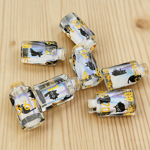 Juego de Dados DND con Forma de Botella de Poción Mágica, Diseño de Gato Negro, Núcleo Líquido Brillante, Dados Poliédricos para Juegos de Rol DND <span class=keywords><strong>RPG</strong></span> - Product Image 1