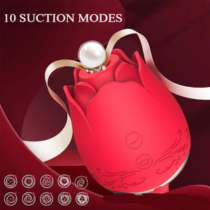 Consolador vibrador de silicona con forma de rosa para mujer, 3 en 1, succión de clítoris femenino, estimulador de clítoris, masturbador, Juguetes sexuales - Product Image 2