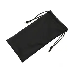 Big size soft pouch eyewear accessories Black sunglasses pouch and cloth PU slip case bag leather sunglasses pouch soft